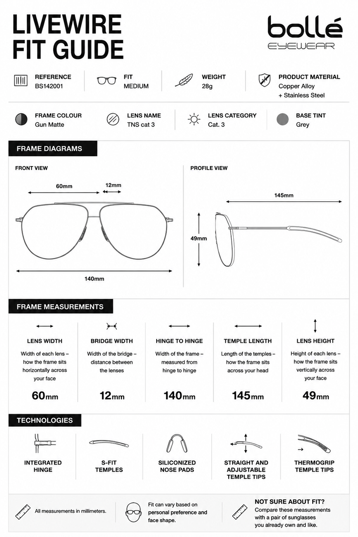 Bolle LIVEWIRE Sunglasses - GUN MATTE