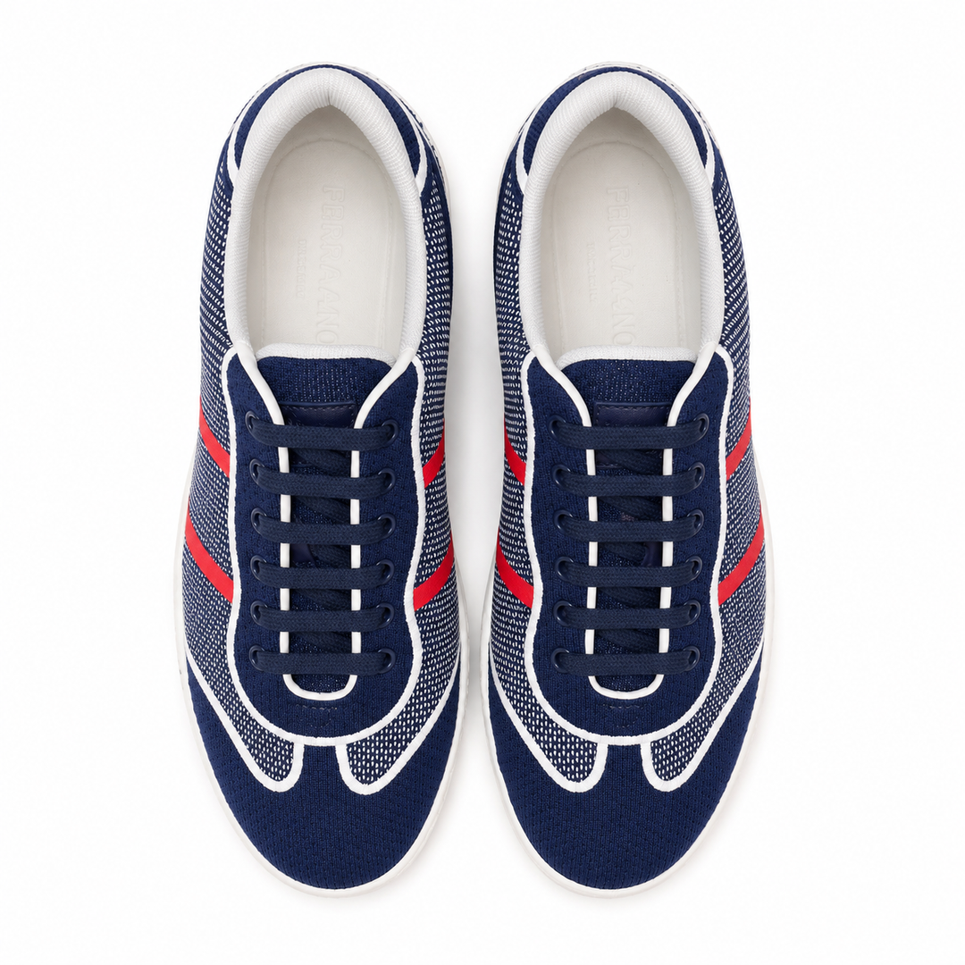 Ferragamo Men’s Dedalo Tech Fabric Sneakers - LONDON MIDNIGHT