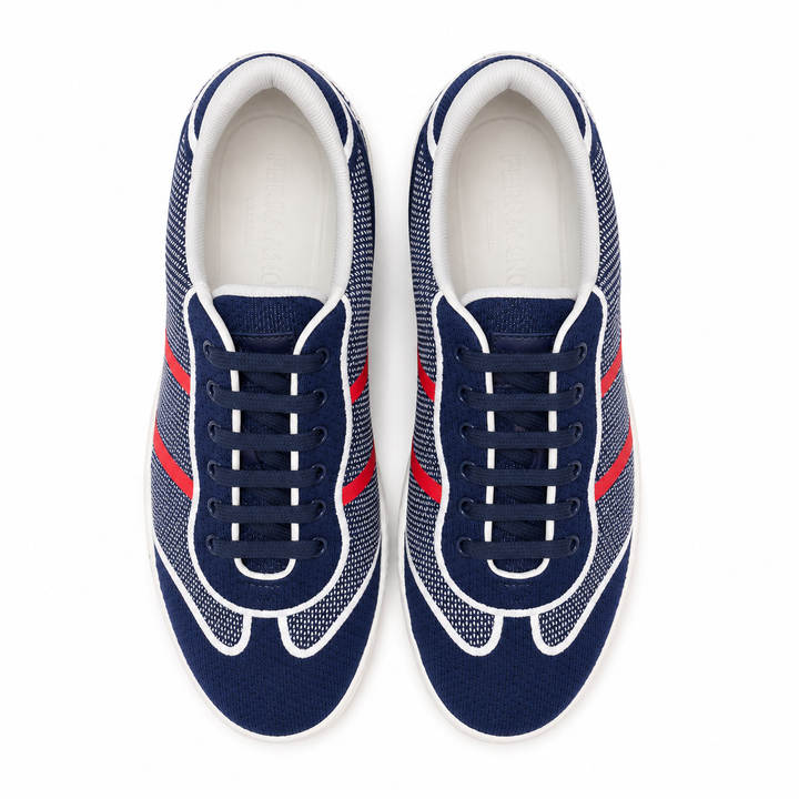 Ferragamo Men’s Dedalo Tech Fabric Sneakers - LONDON MIDNIGHT