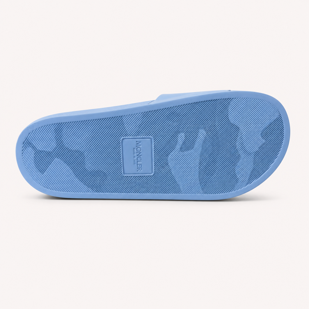 Moncler Men's Basile Rubber Slides - LIGHT BLUE