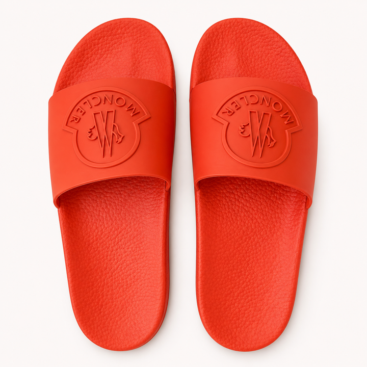 Moncler Men's Basile Rubber Slides - ORANGE