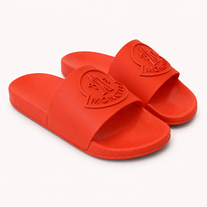 Moncler Men's Basile Rubber Slides - ORANGE