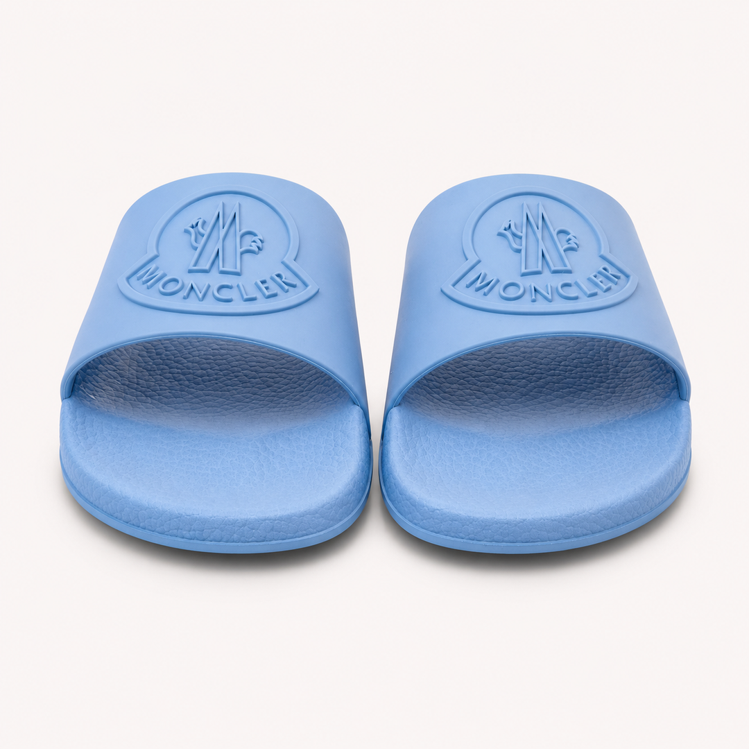 Moncler Men's Basile Rubber Slides - LIGHT BLUE
