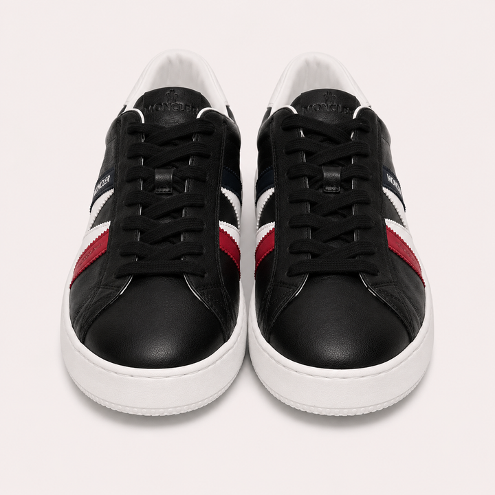 Moncler Men's MONACO Leather Sneakers - BLACK