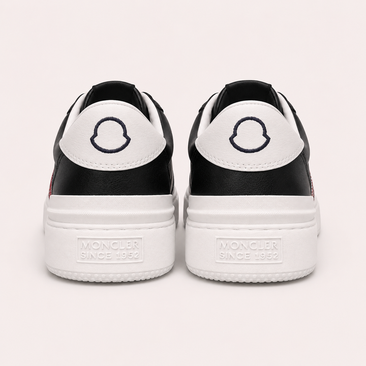 Moncler Men's MONACO Leather Sneakers - BLACK