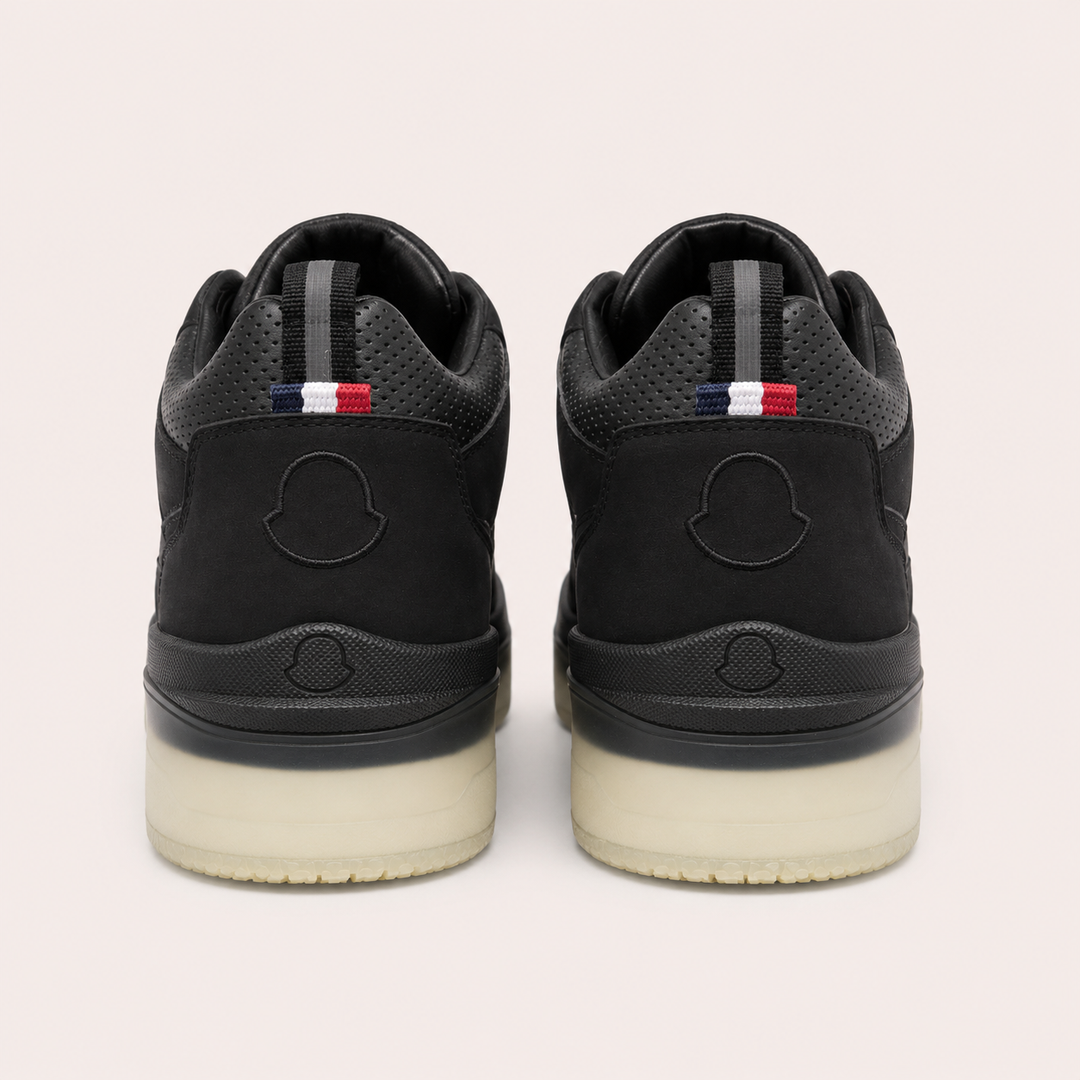 Moncler Men's Pivot Mid Leather High-Top Sneakers - BLACK