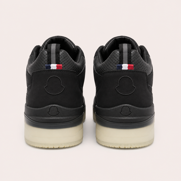 Moncler Men's Pivot Mid Leather High-Top Sneakers - BLACK