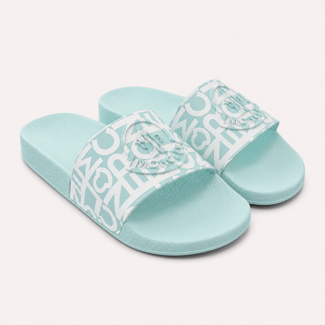 Moncler Women's Jeanne Rubber Slides - POOL BLUE