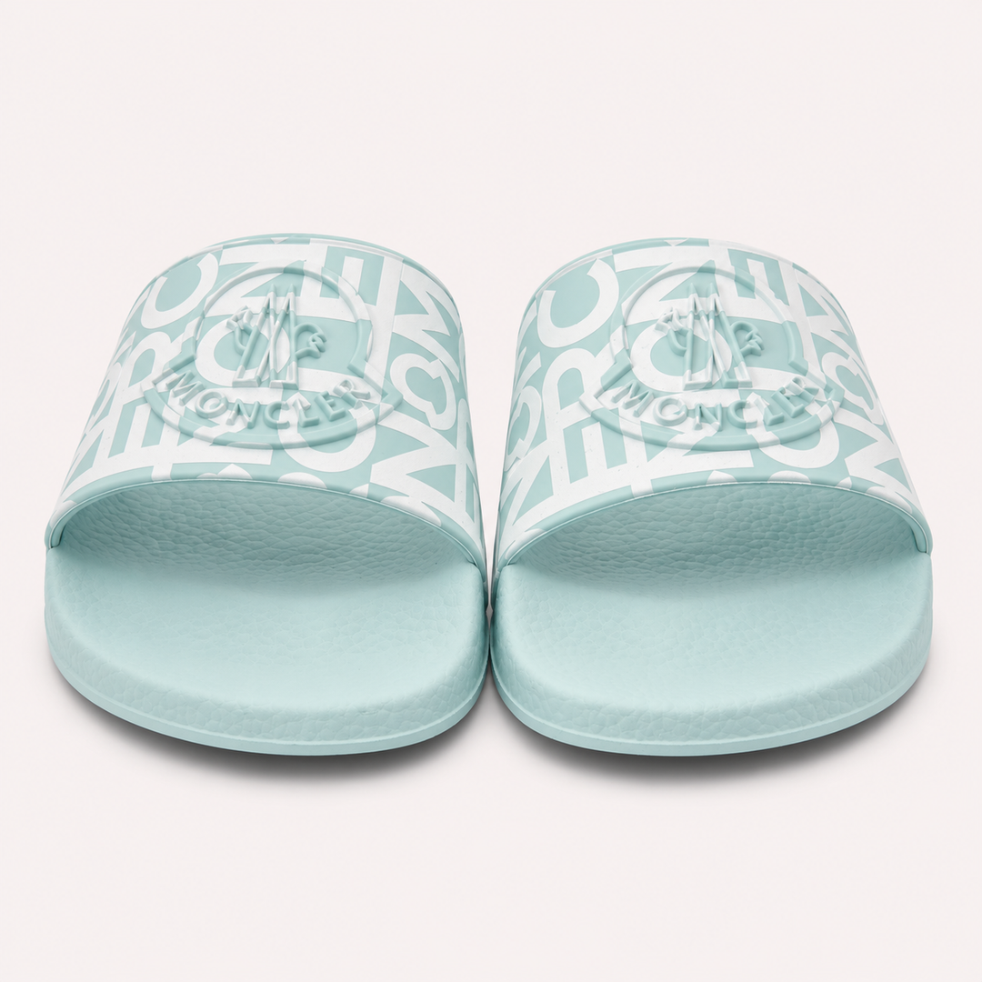Moncler Women's Jeanne Rubber Slides - POOL BLUE