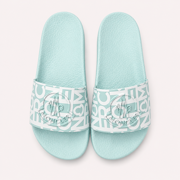 Moncler Women's Jeanne Rubber Slides - POOL BLUE
