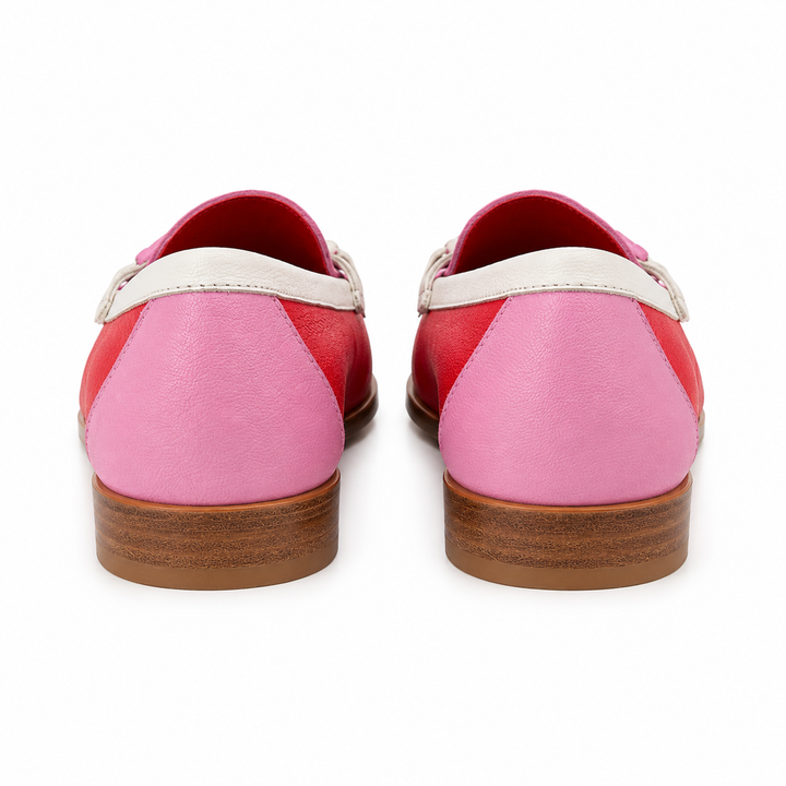 Ferragamo Women’s Rolo Gancini Colourblock Leather Moccasins - CANDY / FLAMINGO