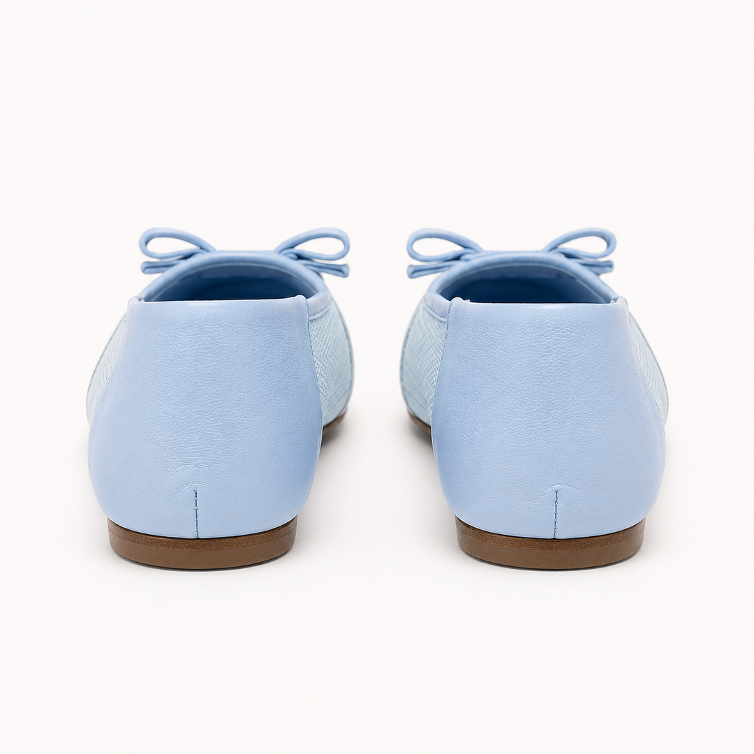 Ferragamo Women's ANZ Vara Bow Ballerina Leather & Mesh Flats – SKY BLUE