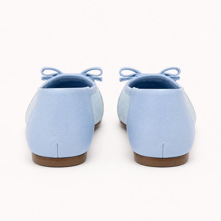 Ferragamo Women's ANZ Vara Bow Ballerina Leather & Mesh Flats – SKY BLUE