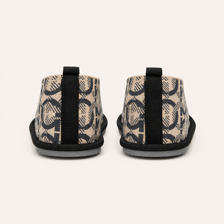 Ferragamo Women's Nomadic Stories Gancini Jacquard Moccasins – CHARCOAL BEIGE