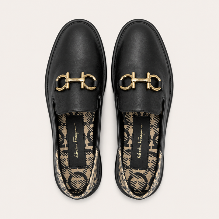 Ferragamo Women's Alete Gancini Leather Slip-On Shoes – BLACK