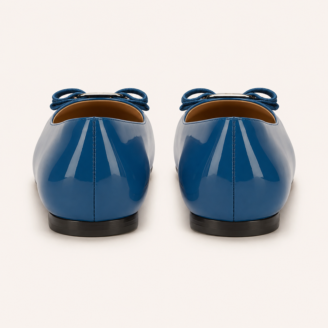 Ferragamo Women's Varina Patent Leather Ballet Flats – BLUE