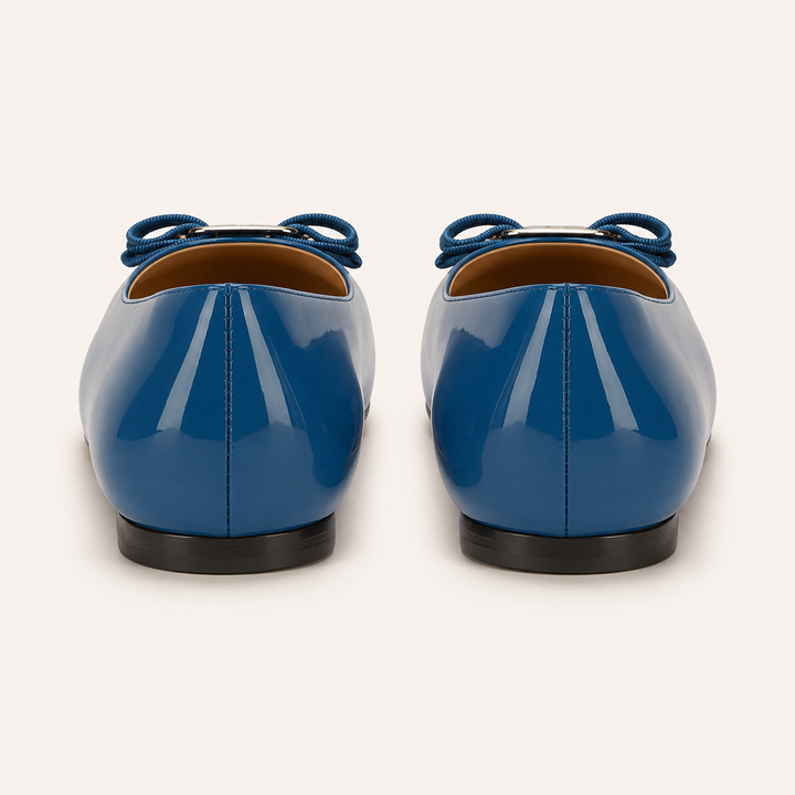Ferragamo Women's Varina Patent Leather Ballet Flats – BLUE