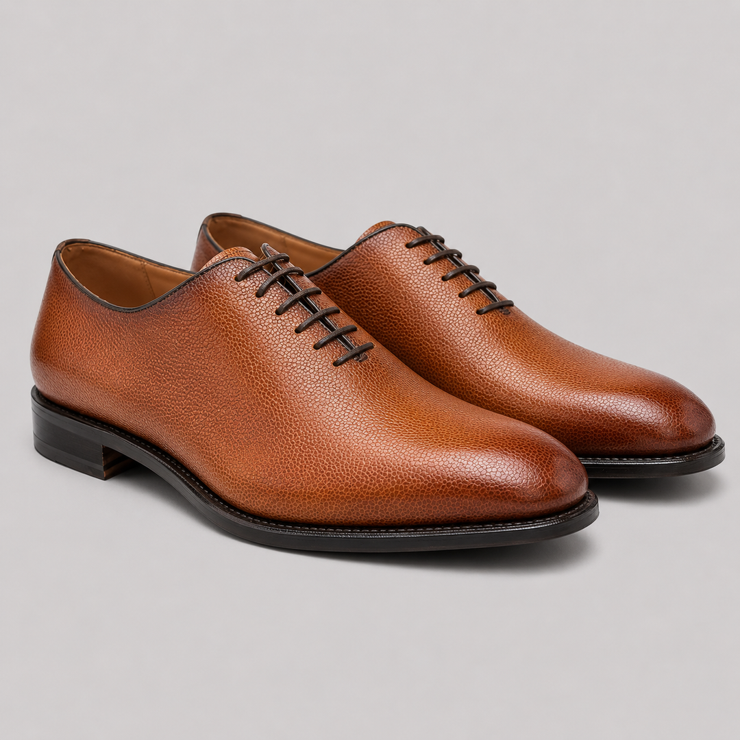 Ferragamo Men's Angiolo Plain Toe Leather Oxford Shoes – COGNAC