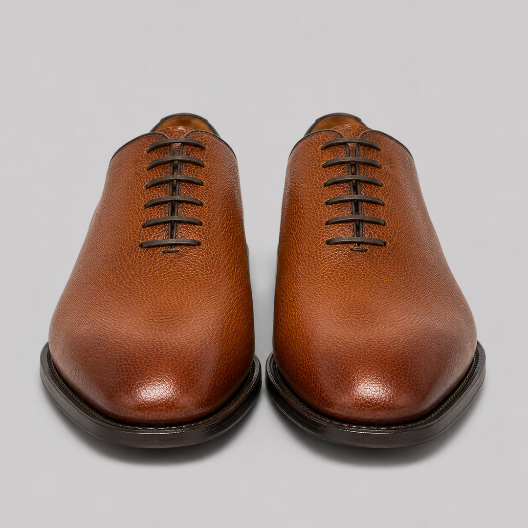 Ferragamo Men's Angiolo Plain Toe Leather Oxford Shoes – COGNAC