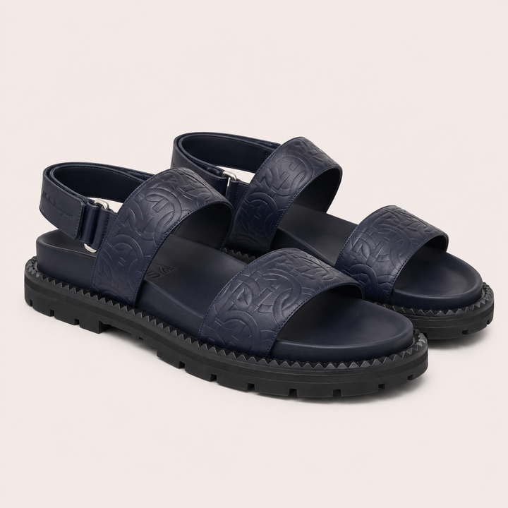 Ferragamo Men's Notorious Leather Sandals – BLUE MARINE
