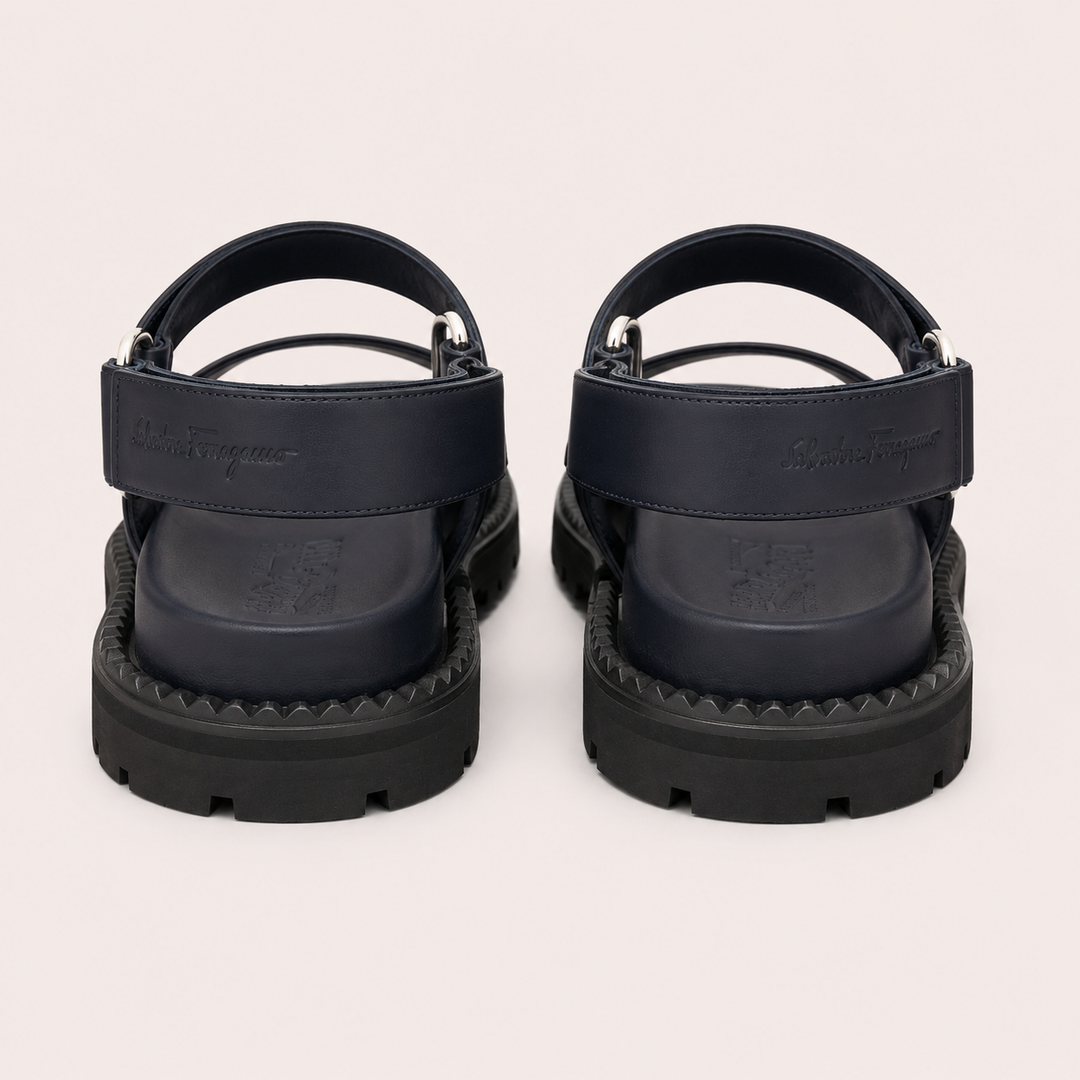 Ferragamo Men's Notorious Leather Sandals – BLUE MARINE