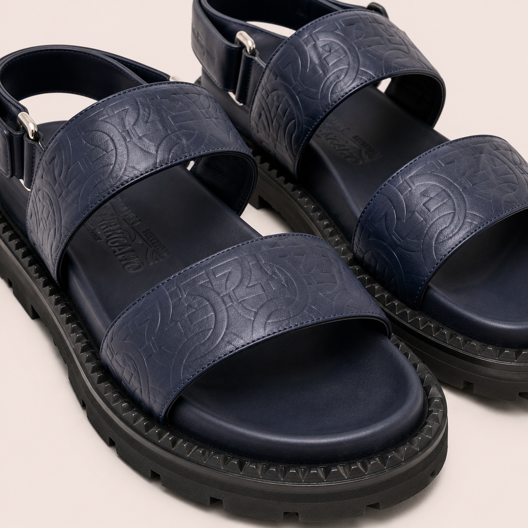 Ferragamo Men's Notorious Leather Sandals – BLUE MARINE