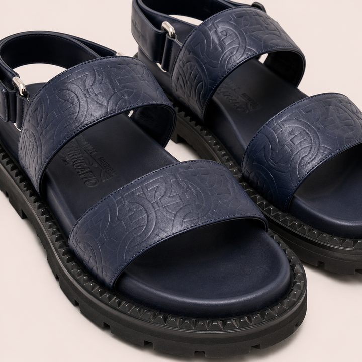 Ferragamo Men's Notorious Leather Sandals – BLUE MARINE