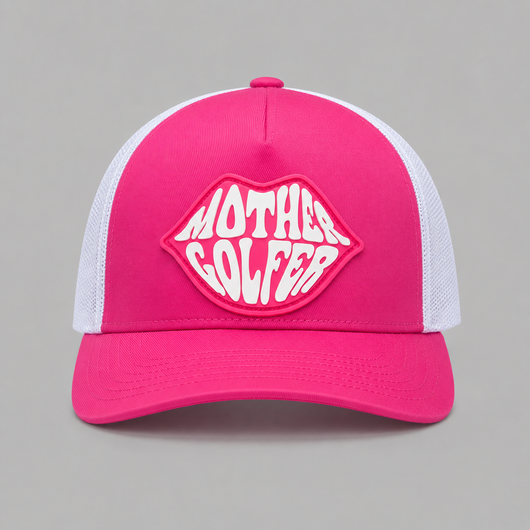 G/FORE WOMEN'S MOTHER GOLFER PATCH TRUCKER HAT - KNOCKOUT PINK