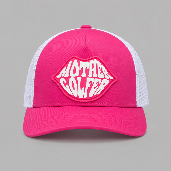 G/FORE WOMEN'S MOTHER GOLFER PATCH TRUCKER HAT - KNOCKOUT PINK