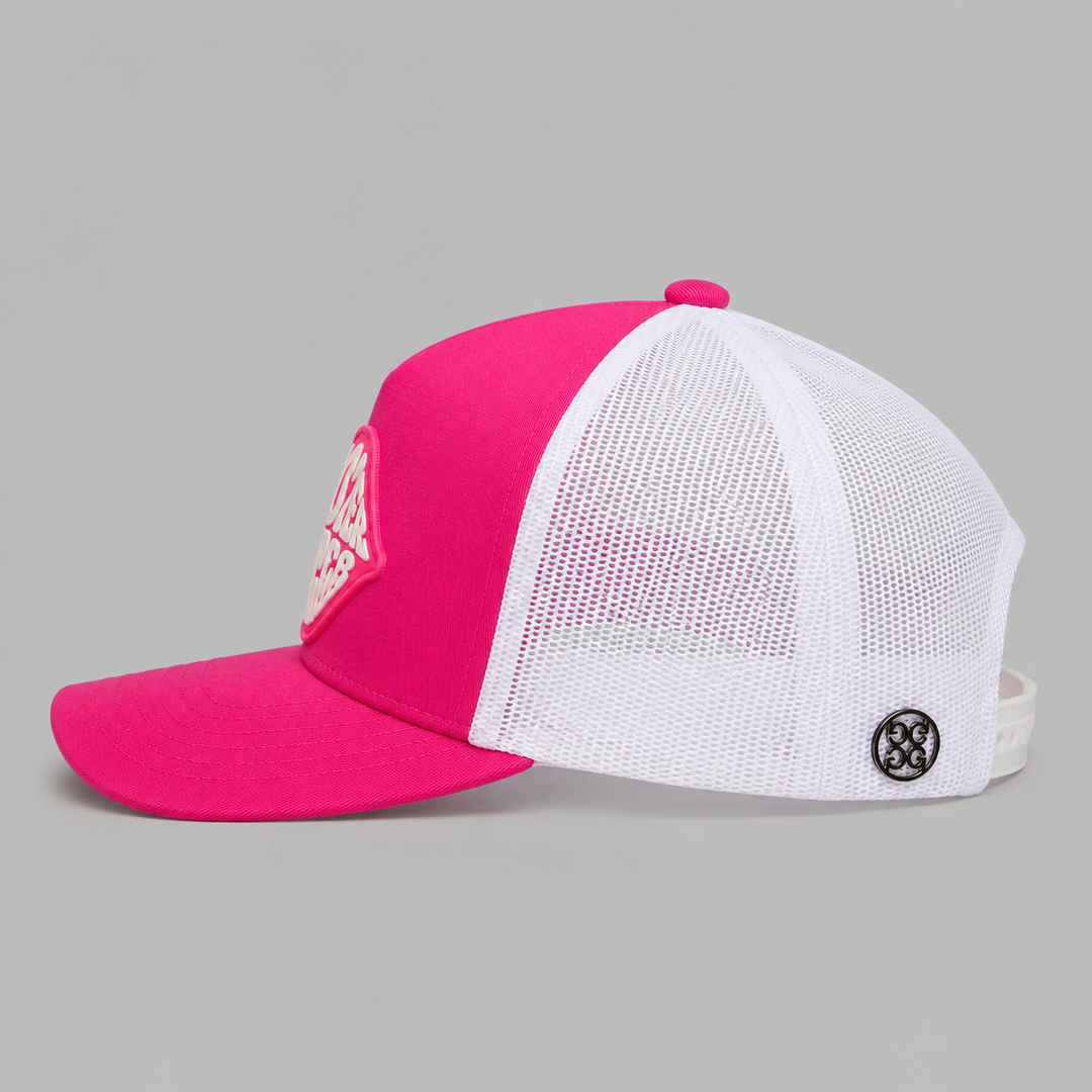 G/FORE WOMEN'S MOTHER GOLFER PATCH TRUCKER HAT - KNOCKOUT PINK