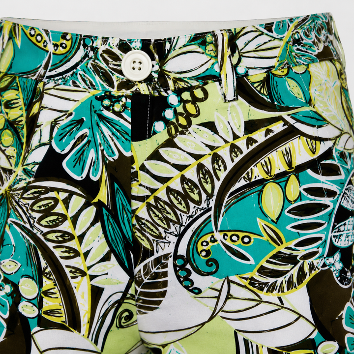 Sport Monaco Slim Fit Jungle Print Cotton Pants - BLUE / WHITE / MULTI