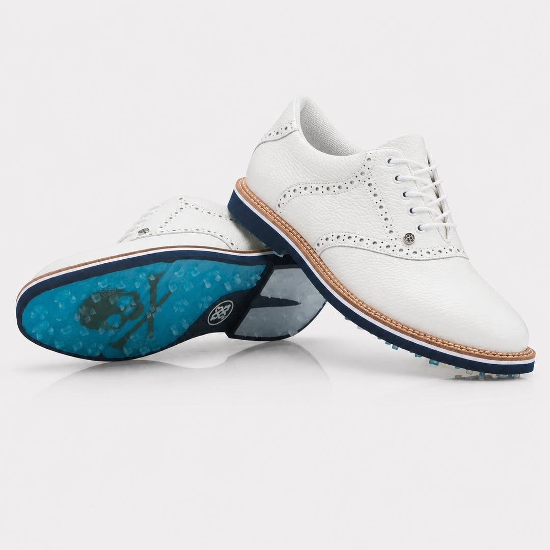 G/FORE MEN'S LTD EDITION SADDLE GALLIVANTER GOLF SHOE - SNOW / TWILIGHT