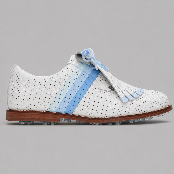 G/FORE WOMEN'S GALLIVANTER PERFORATED LEATHER KILTIE GOLF SHOE - SNOW