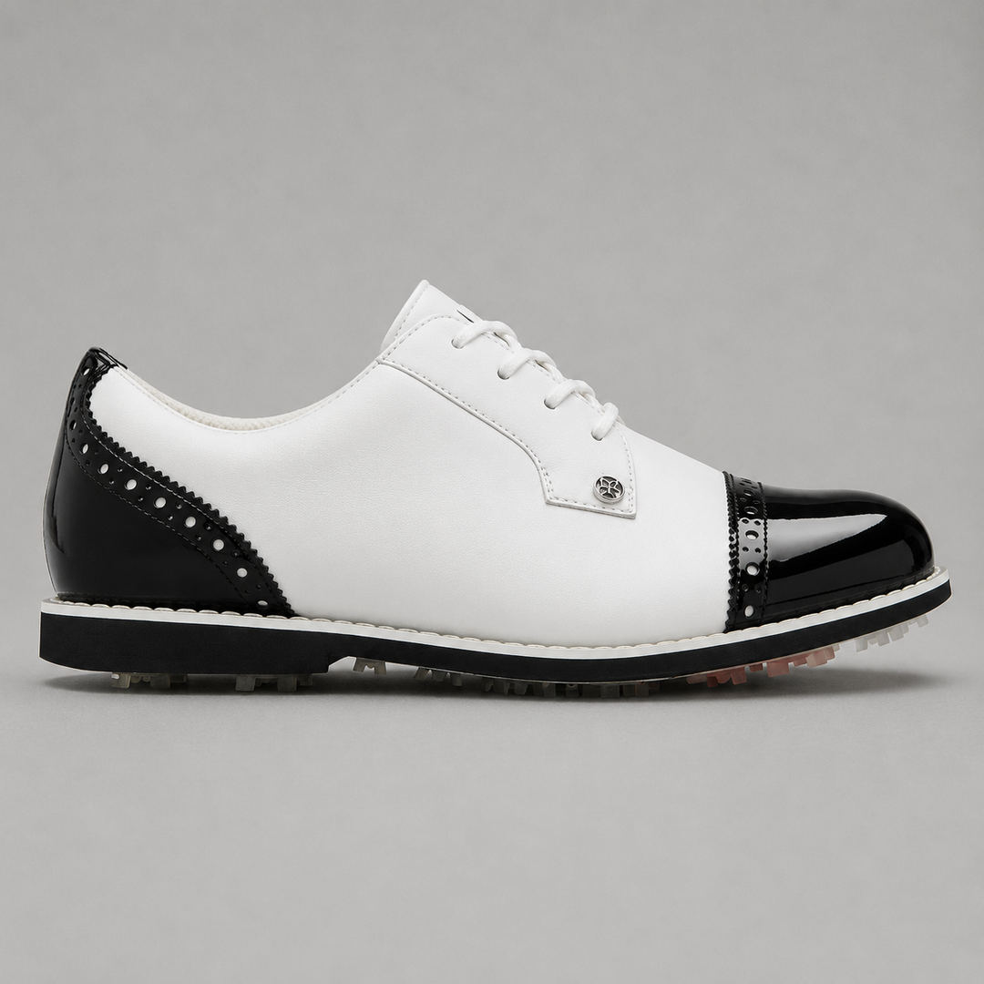 G/FORE WOMEN'S CAP TOE GALLIVANTER GOLF SHOE - SNOW / ONYX