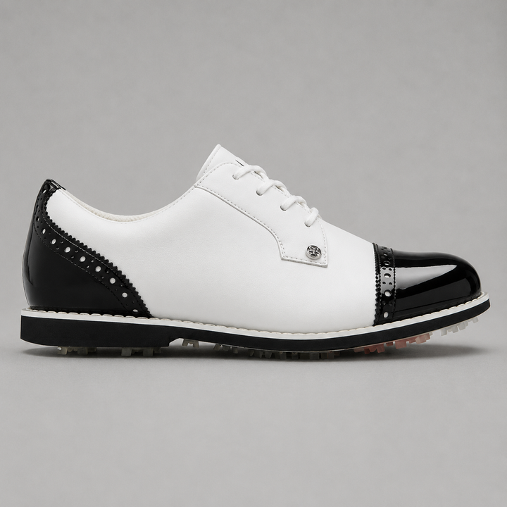 G/FORE WOMEN'S CAP TOE GALLIVANTER GOLF SHOE - SNOW / ONYX