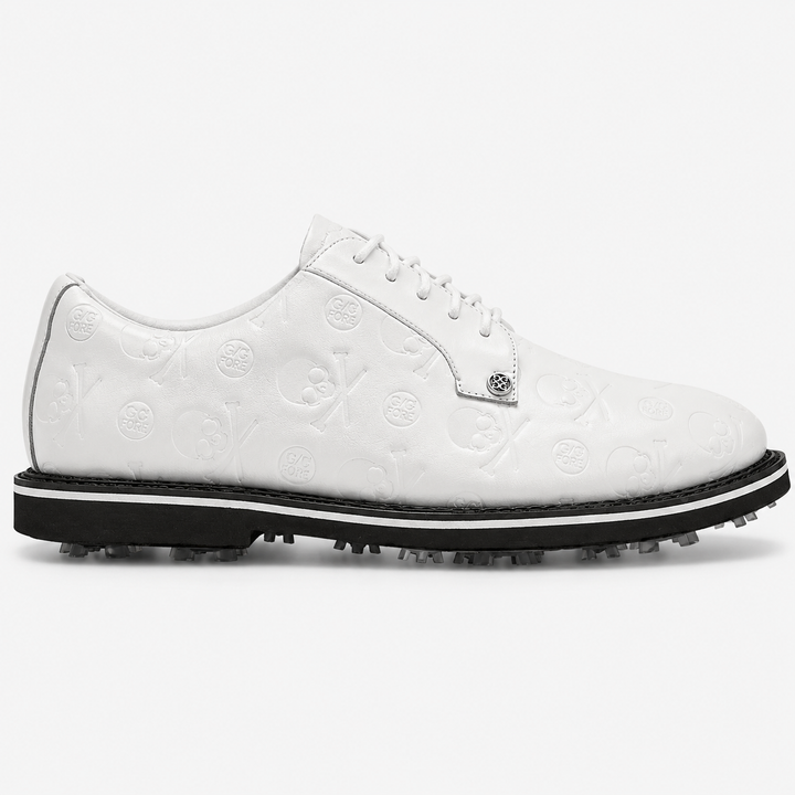 G/FORE MEN'S LTD EDITION EMBOSSED SKULL & T GALLIVANTER GOLF SHOES - SNOW /ONYX