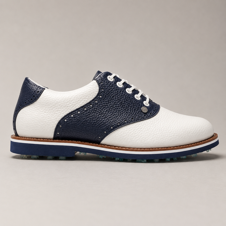 G/FORE MEN'S LTD EDITION SADDLE GALLIVANTER GOLF SHOES - SNOW / TWILIGHT