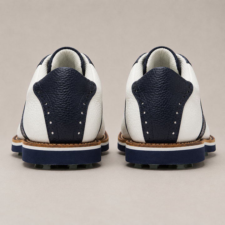 G/FORE MEN'S LTD EDITION SADDLE GALLIVANTER GOLF SHOES - SNOW / TWILIGHT