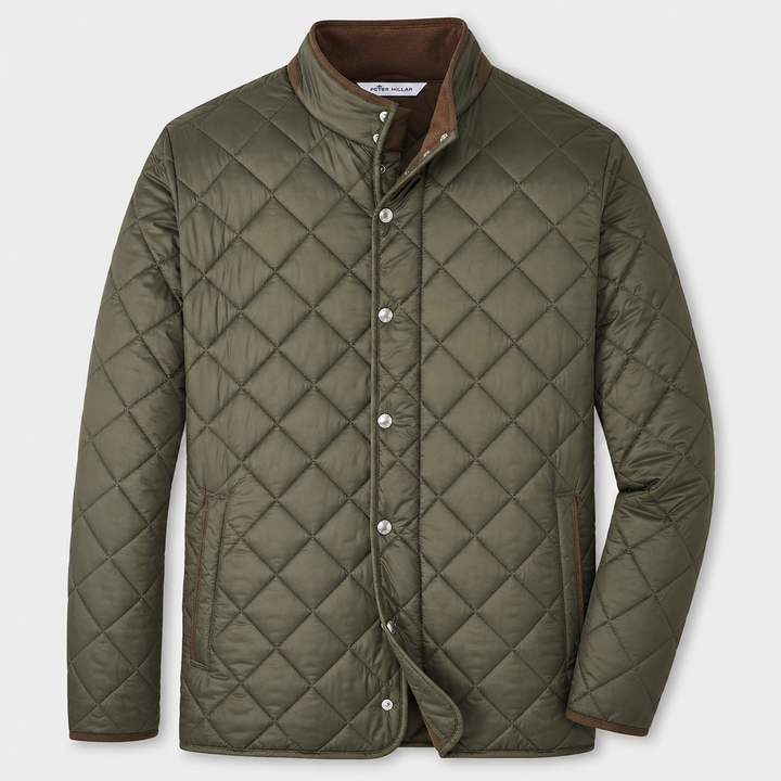 Peter Millar Men's CLASSIC FIT Suffolk Quilted Travel Coat - OLIVE