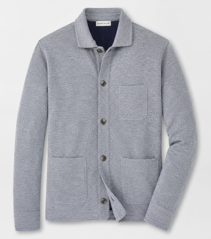 Peter Millar Men's Classic Fit Carson Sweater Chore Coat - GALE GREY
