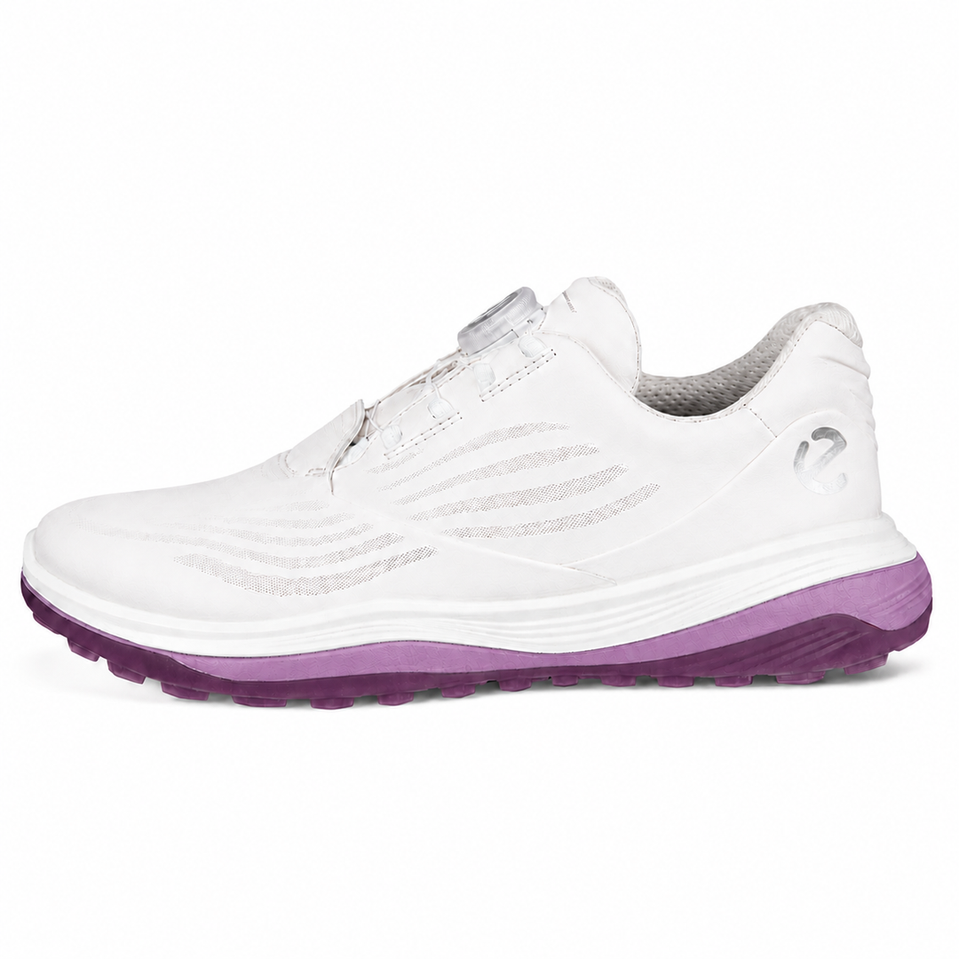 ECCO Women's Golf LT1 BOA Leather Waterproof Golf Shoe - WHITE