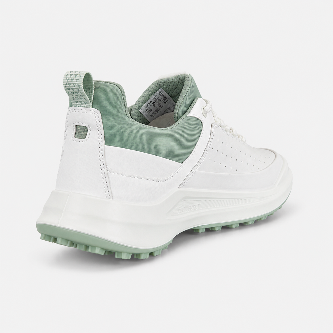 ECCO Women's Golf Core Leather Golf Shoe - WHITE/ SEDUM GREEN