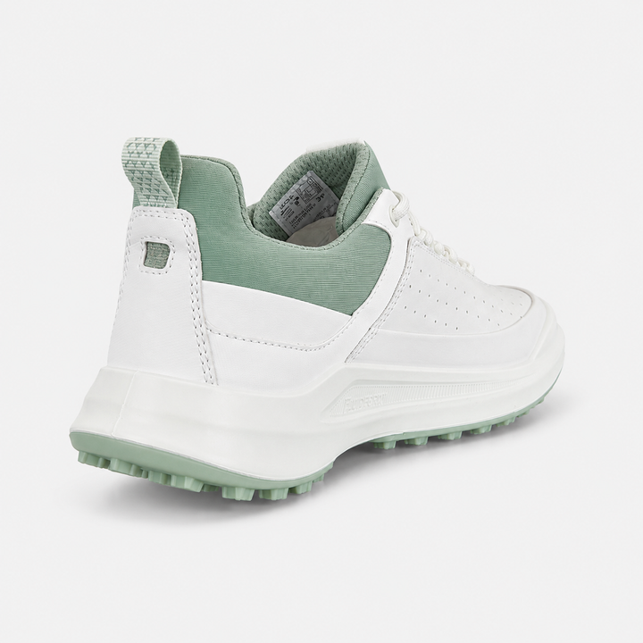 ECCO Women's Golf Core Leather Golf Shoe - WHITE/ SEDUM GREEN