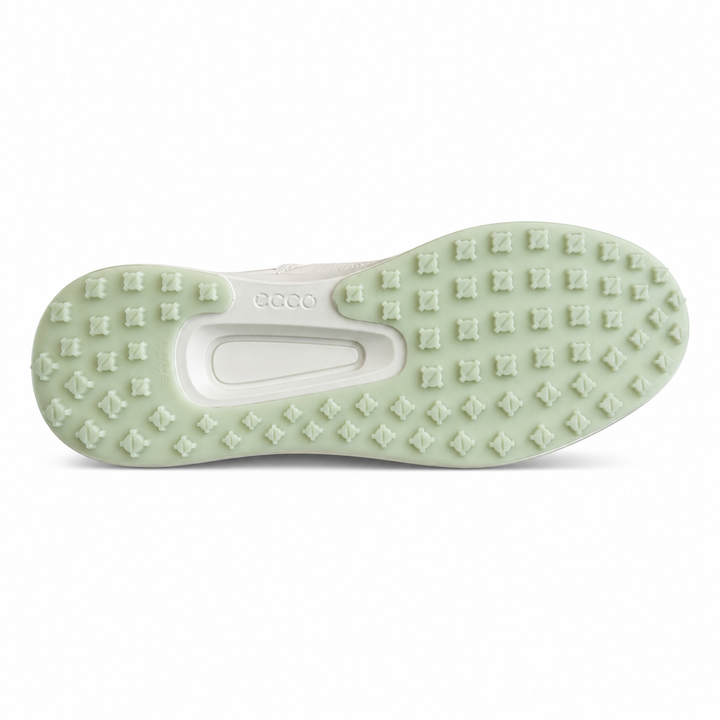 ECCO Women's Golf Core Leather Golf Shoe - WHITE/ SEDUM GREEN