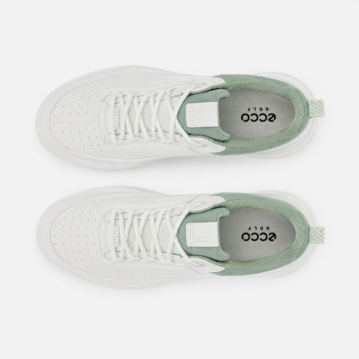 ECCO Women's Golf Core Leather Golf Shoe - WHITE/ SEDUM GREEN