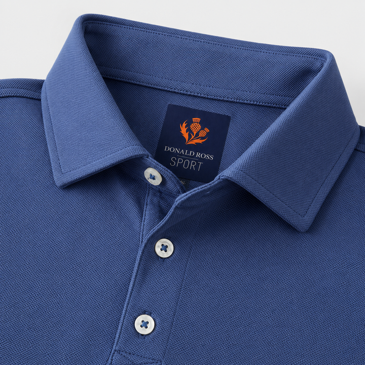 Donald Ross Mens Sport Fit DONNY Solid Pique Polo - DENIM