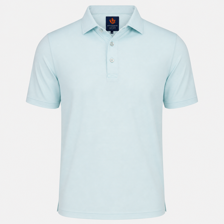 Donald Ross Mens Sport Fit LEO Polo - POOL / WHITE