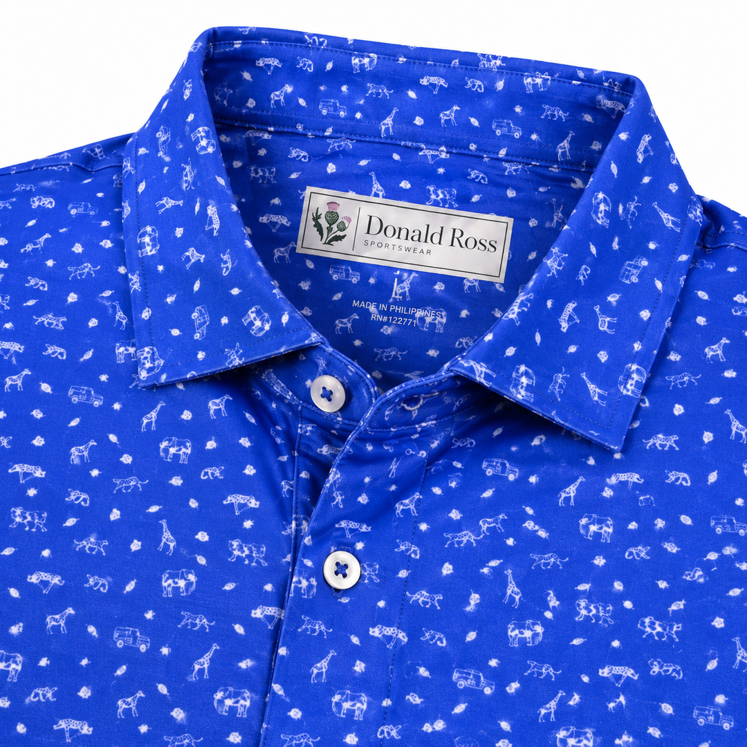 Donald Ross Mens Classic Fit ATHENS Polo - COBALT