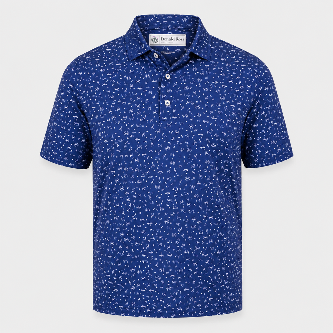 Donald Ross Mens Classic Fit ATHENS Polo - NAVY / WHITE