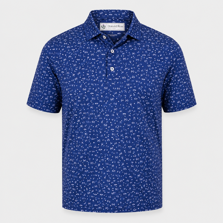 Donald Ross Mens Classic Fit ATHENS Polo - NAVY / WHITE